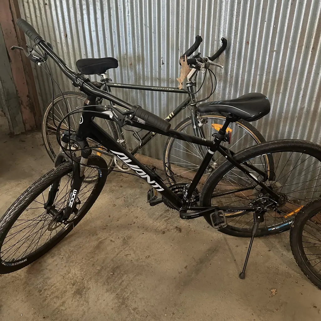 2 adult bikes (derailer bent on front bike) Image 1++