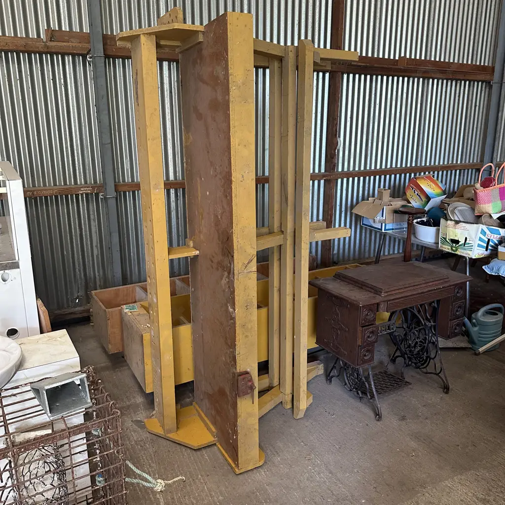 woodwork bench and 2 x shelves (bench on its end) Image 1++
