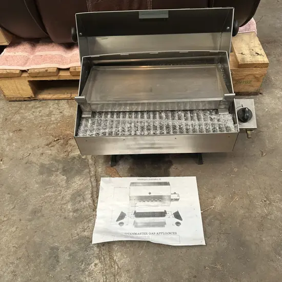 never been used gas boat bbq