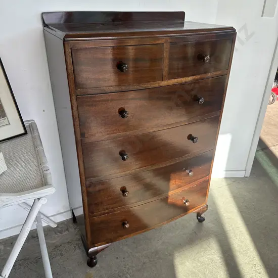 Lovely bow front chest drawers