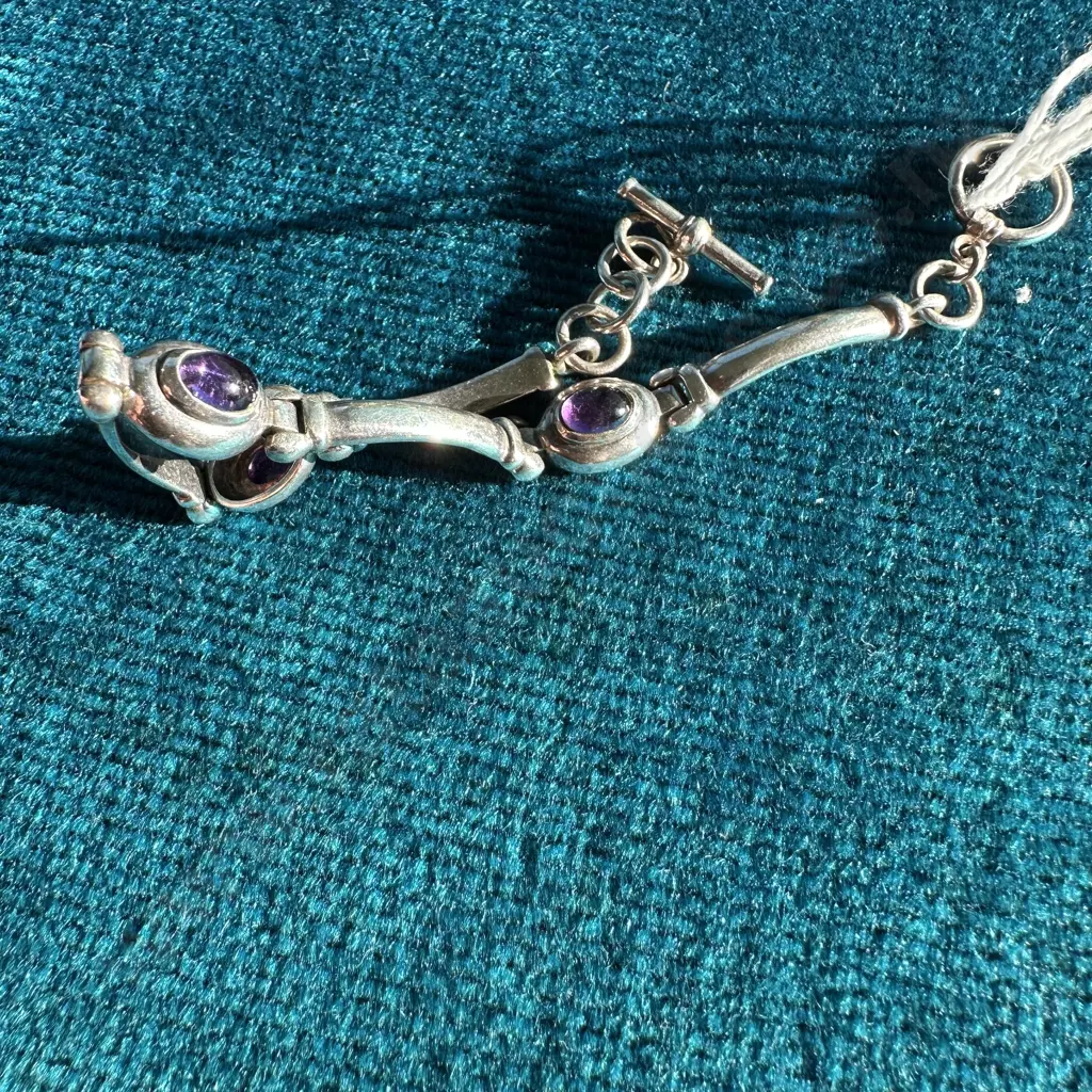 Sterling Silver & Amethyst bracelet Image 1++