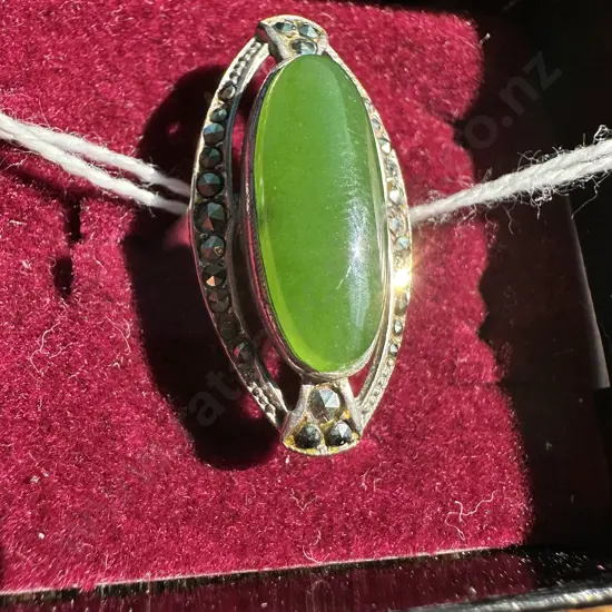 STG Art deco Jade ring