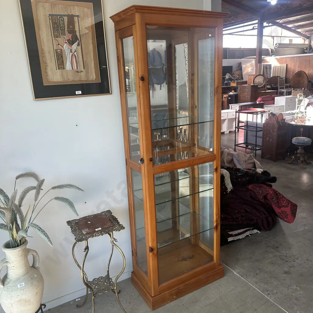 Pine & Glass display cabinet 2050 x 690 Image 1++