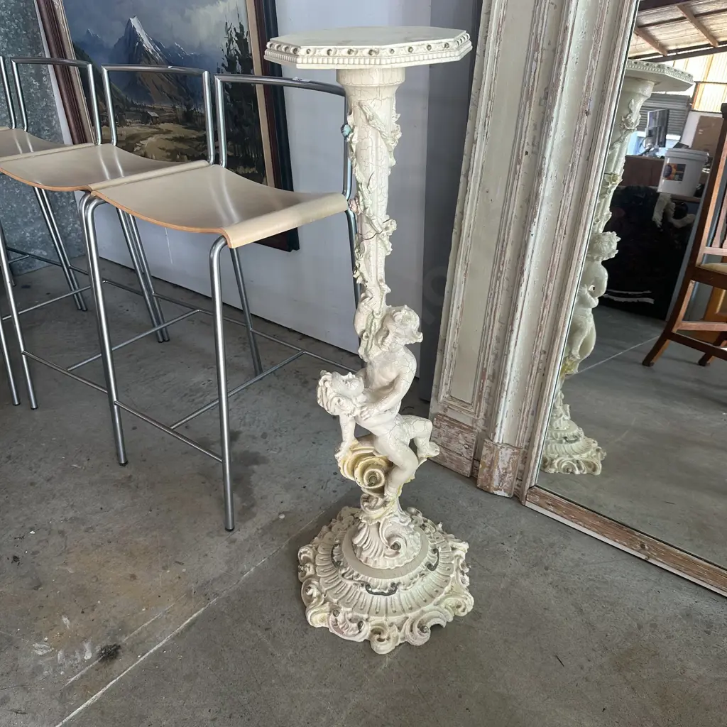Heavy Decorative plant stand (has repair) Image 1++