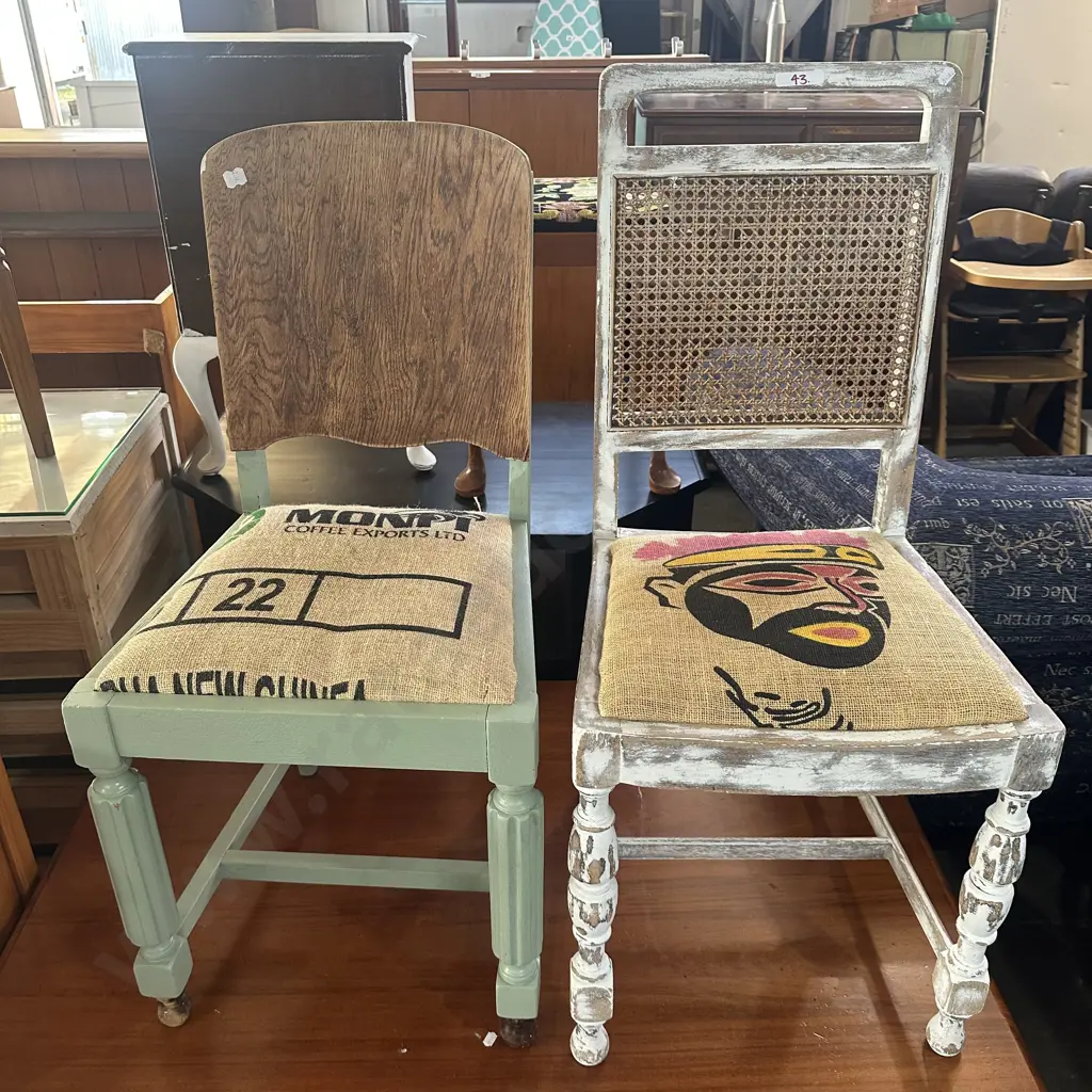 2 x shabby chic cafe style chairs Image 1++
