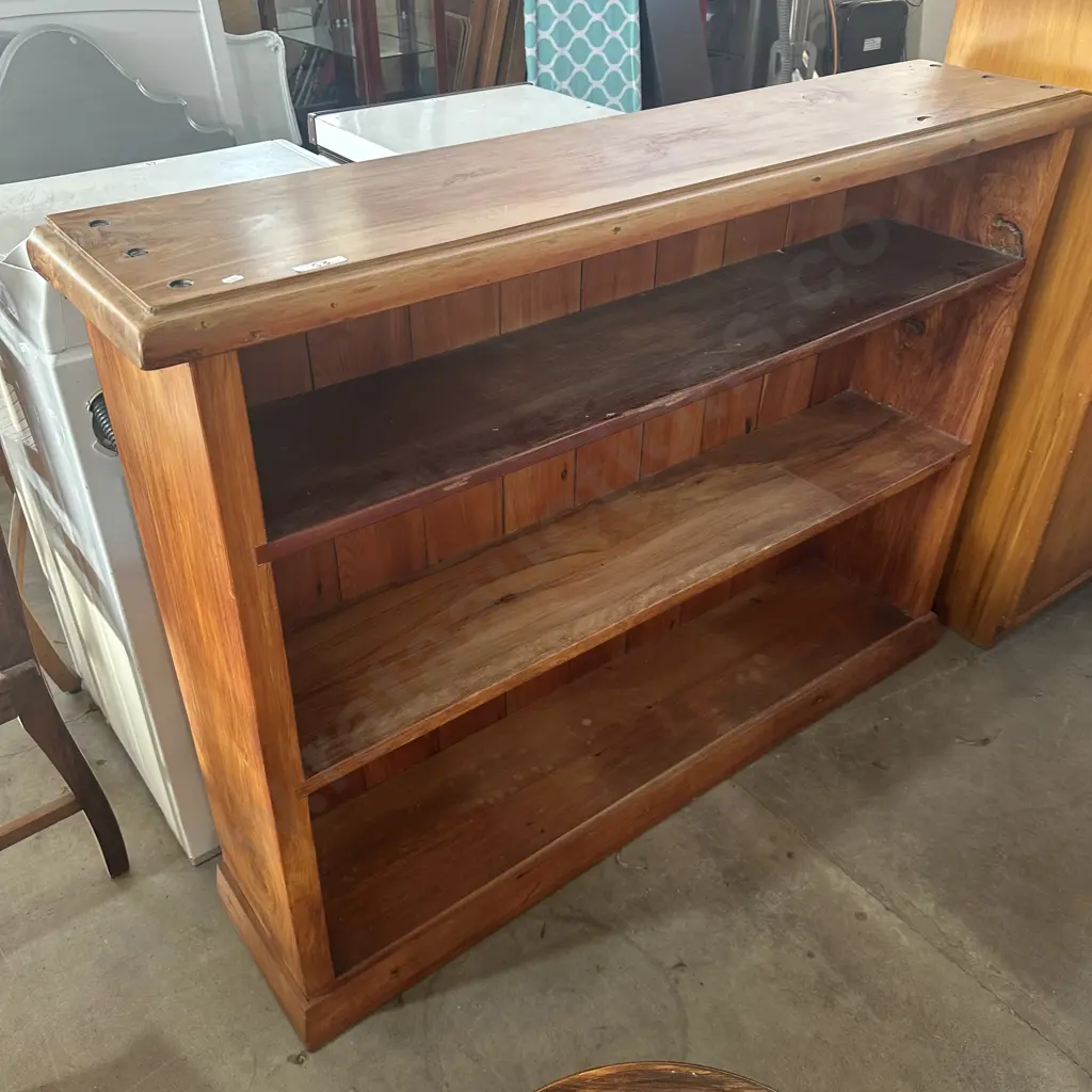 Bespoke thick cut Macrocarpa  bookshelf - solid construction ! Image 1++