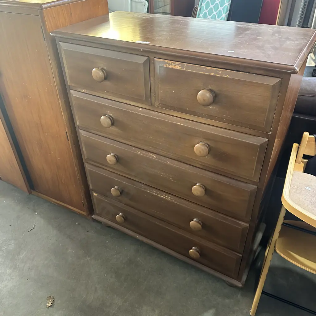 Solid native wood small scotch chest in need of stripping back Image 1++
