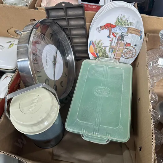 Gem iron and clock etc
