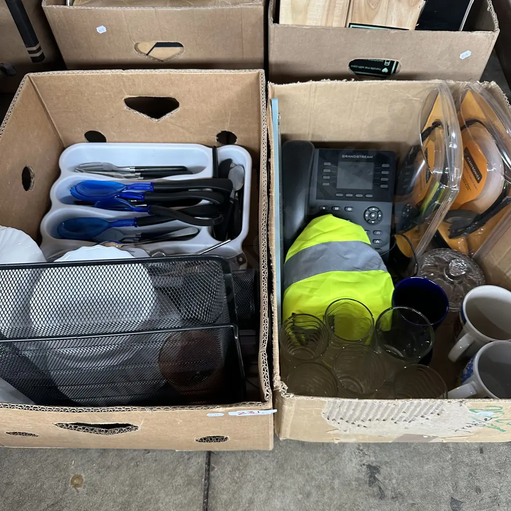 2 Boxes cutlery,high vision vest etc Image 1++