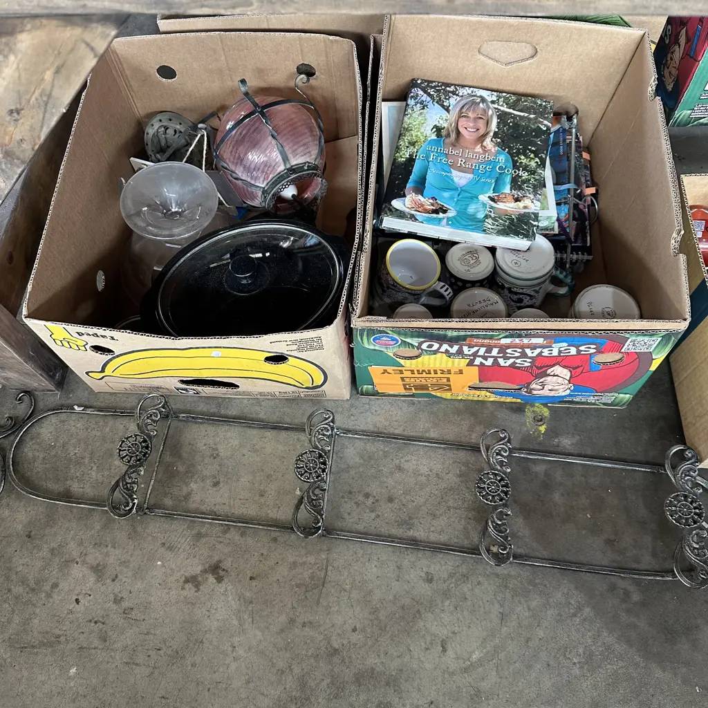 2 Boxes misc including wall art Image 1++