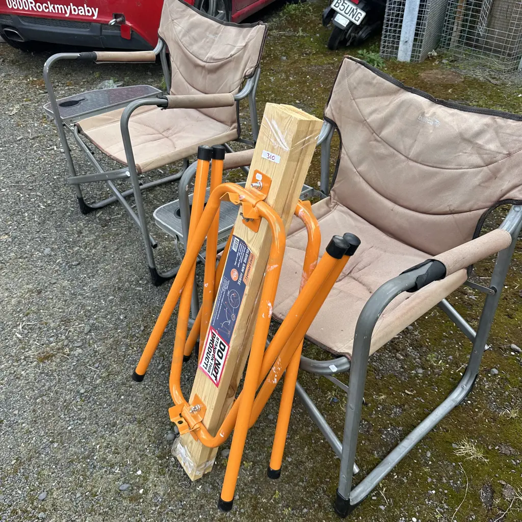 Pair saw horses and deck chairs Image 1++