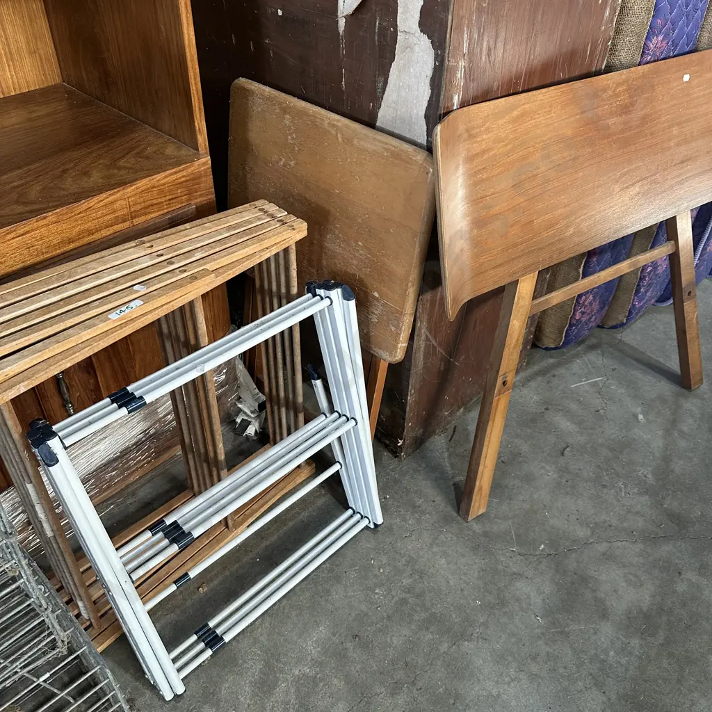 Cloths horse x 2 , folding table and headboard Image 1++