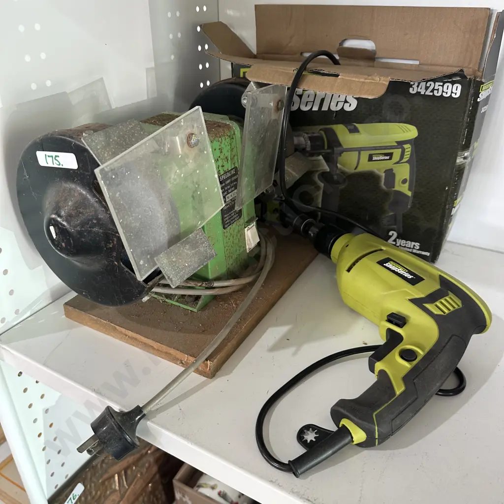 Power drill and bench grinder Image 1++
