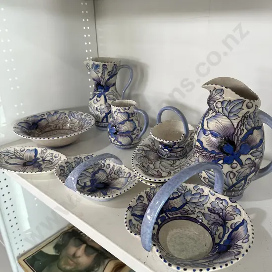 Bursley ware shelf lot, designed by Charlotte Rhead 10 pieces