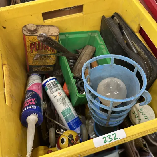 Bin of hardware etc.