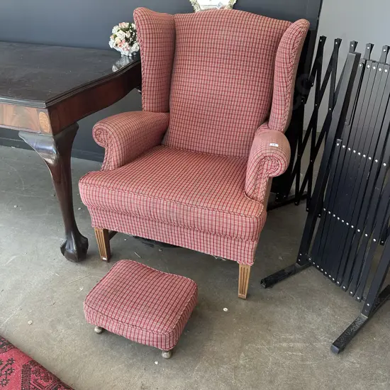 Wingback chair & foot rest