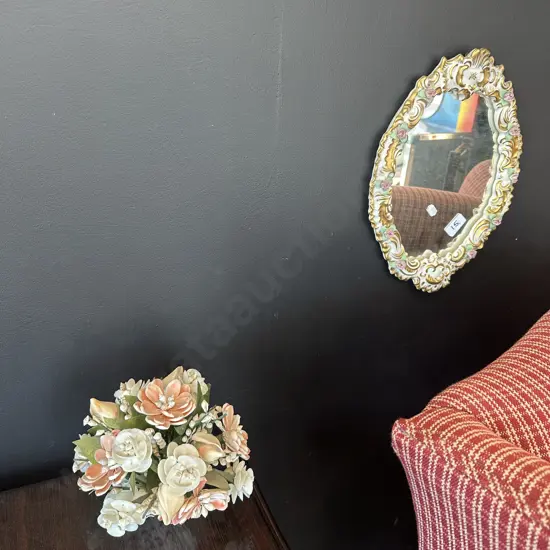 Small decorative mirror and shell decoration