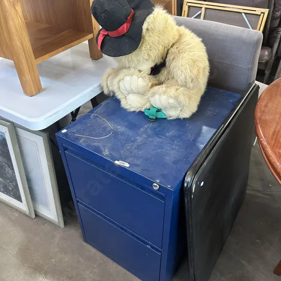 File, card table and bear