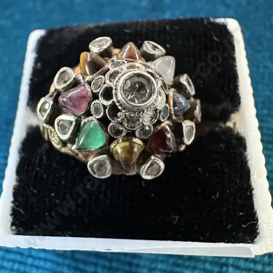 14ct Gold multi stone cluster ring
