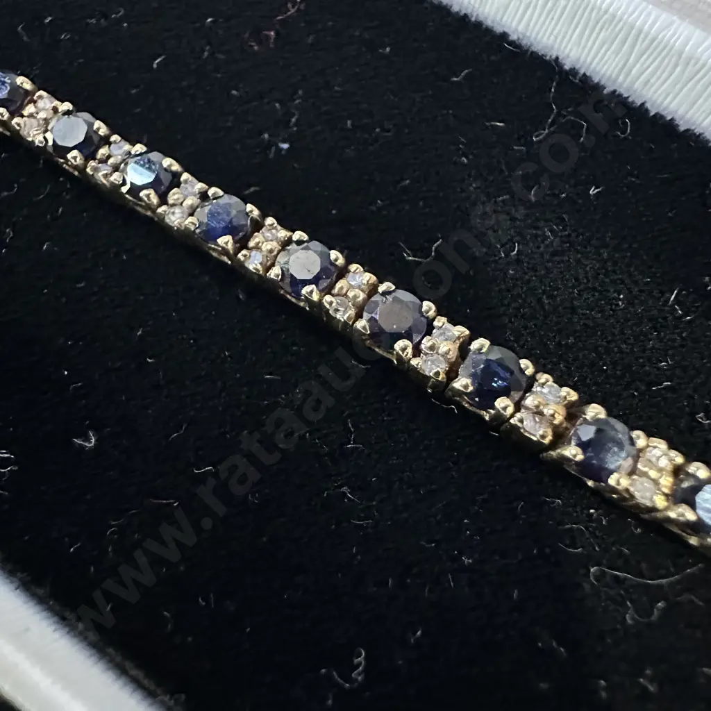 9ct Gold bracelet with 34 natural Sapphire stones Image 1++