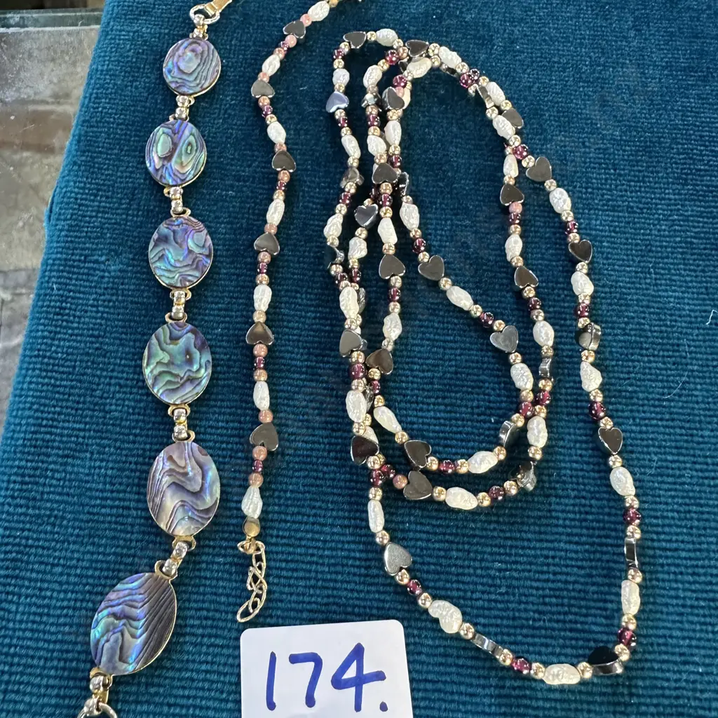 Matching necklace & bracelet plus Paua shell bracelet Image 1++