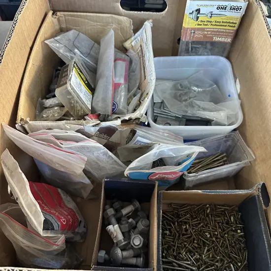 Assortment of nails, screws, bolts and washers etc.