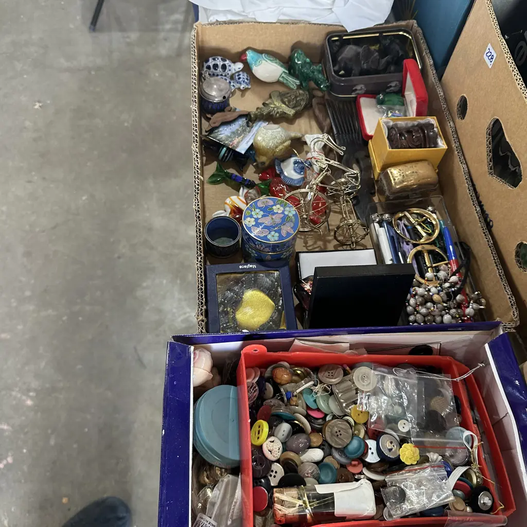 Two boxes collectables and buttons etc. Image 1++