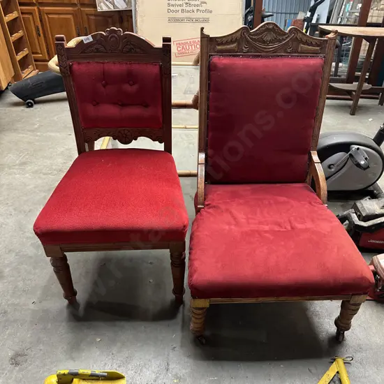 Two carved chairs