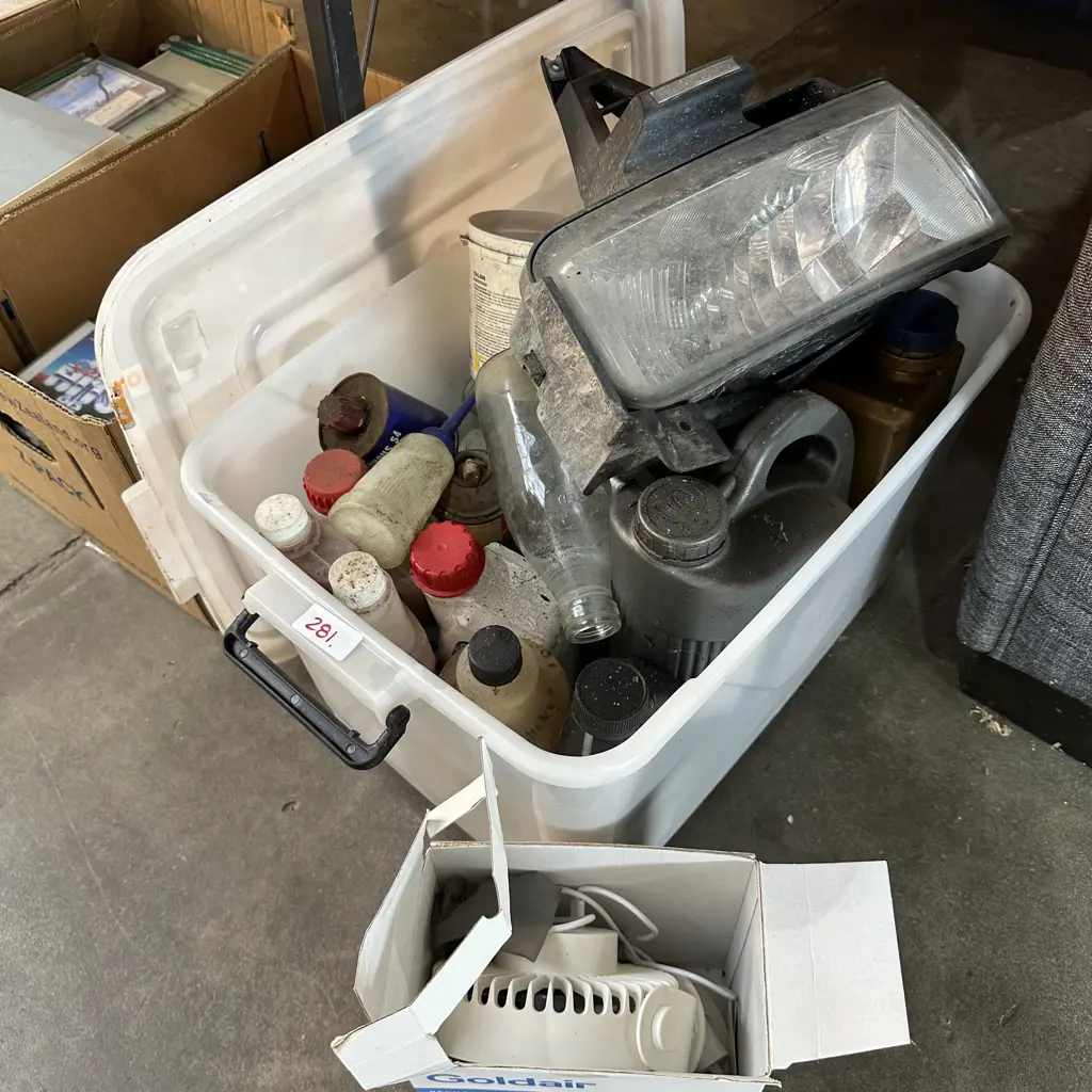 Bin of oils etc Image 1++