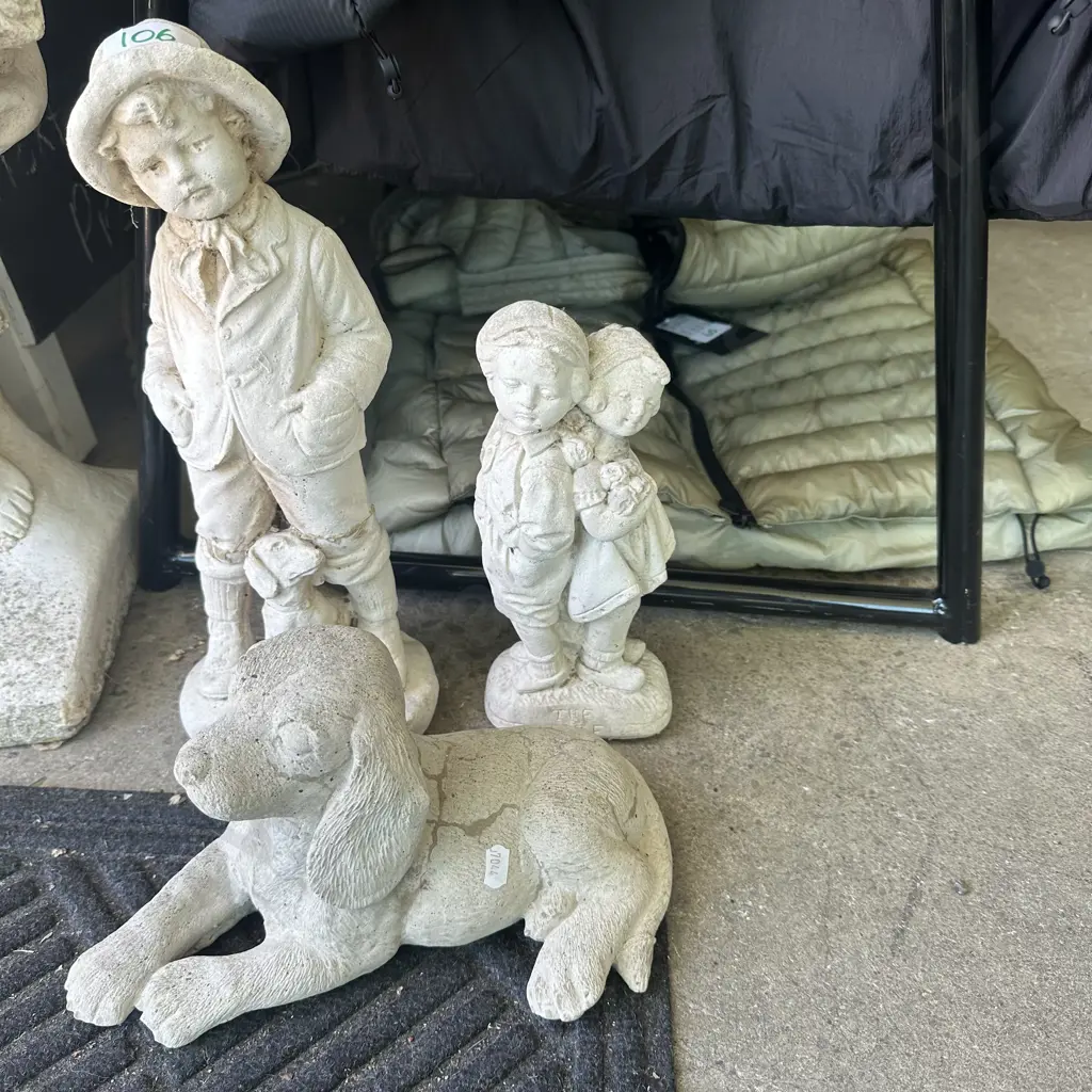 3 Concrete statues, Tallest 360mm Image 1++