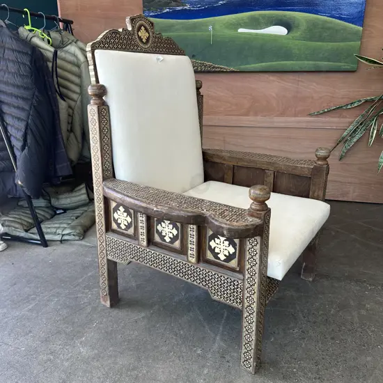 Syrian inlay antique chair