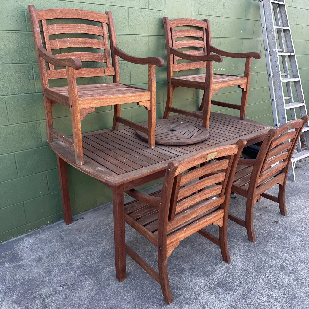 Wooden outdoor table & chairs plus the cushions in 2nd photo Image 1++