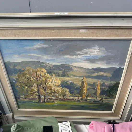 Oil painting by Carl Laugeson, Maraekakaho (looking from sports grounds)