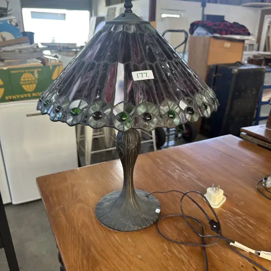 Art Nouveau style lead light lamp