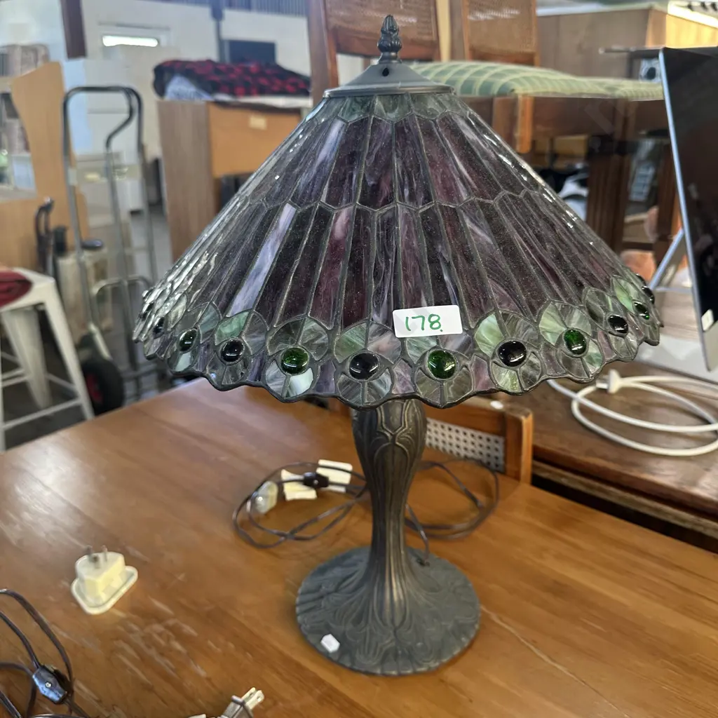 Art Nouveau style lead light lamp Image 1++