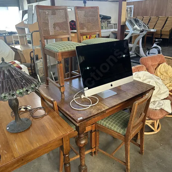 Oak table & 6 needs some TLC