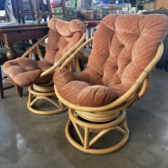 Pr vintage cane rockers