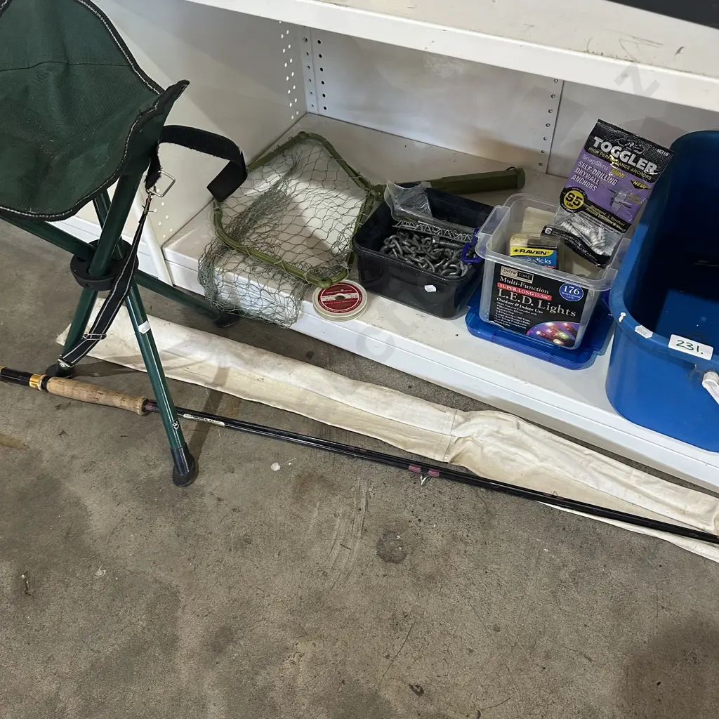 Fishing gear, seat, bucket and hardware. Image 1++
