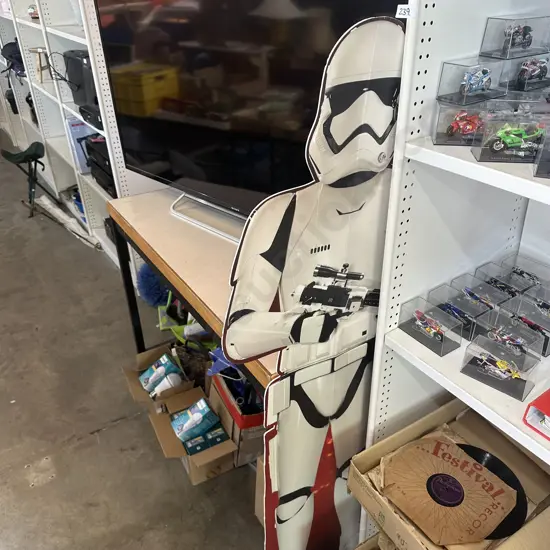 Plastic flute cut out of Star Wars Stormtrooper. 1575mm high