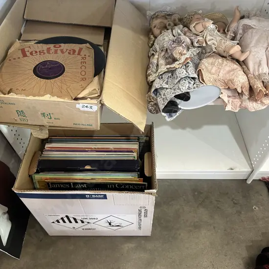 Records and dolls.