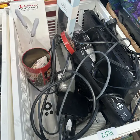 Bin DVD player, satellite box, radio, apple tv etc.