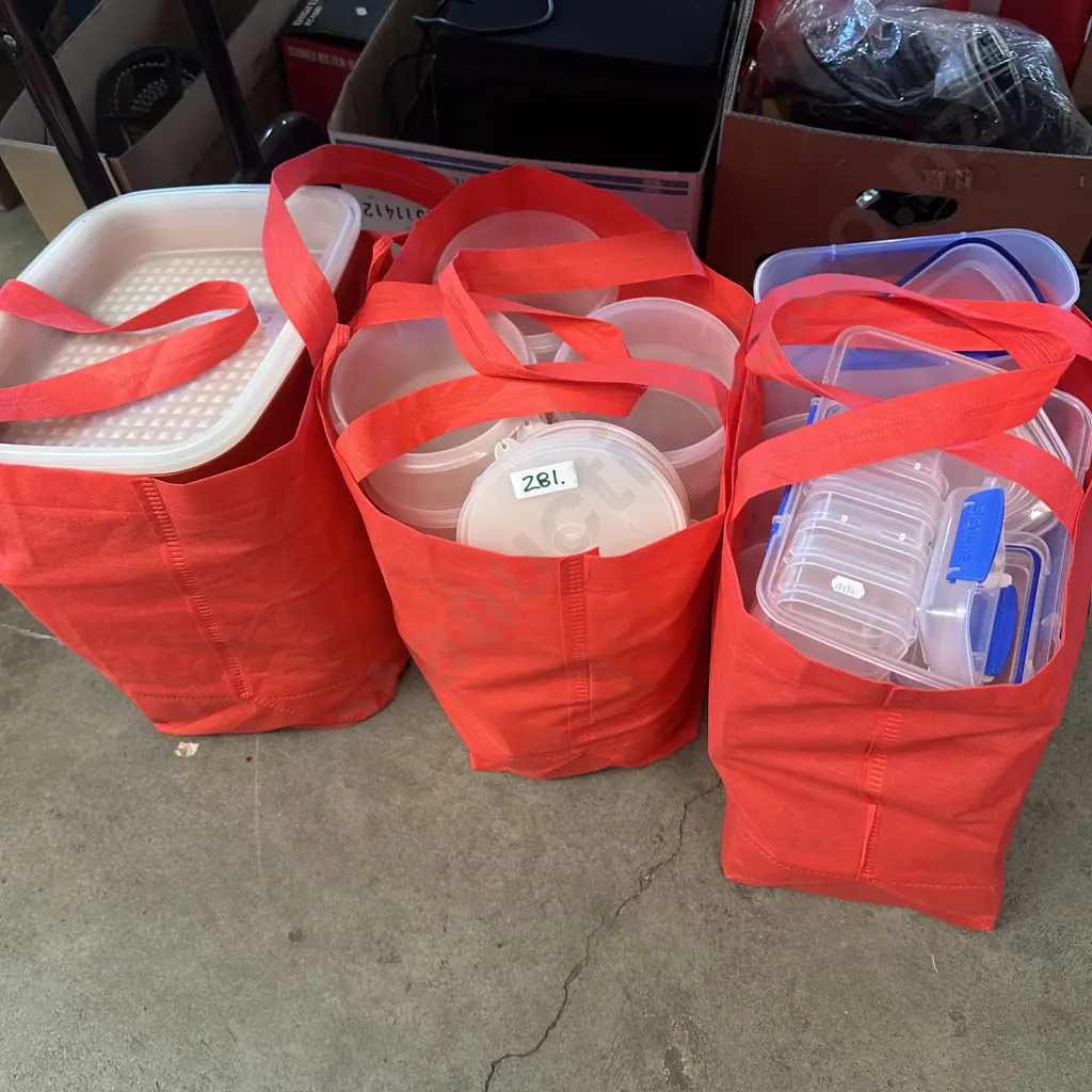 Three bags of Sistema and Tupperware Image 1++