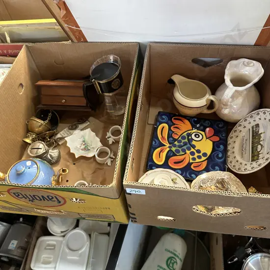 Two boxes collectables