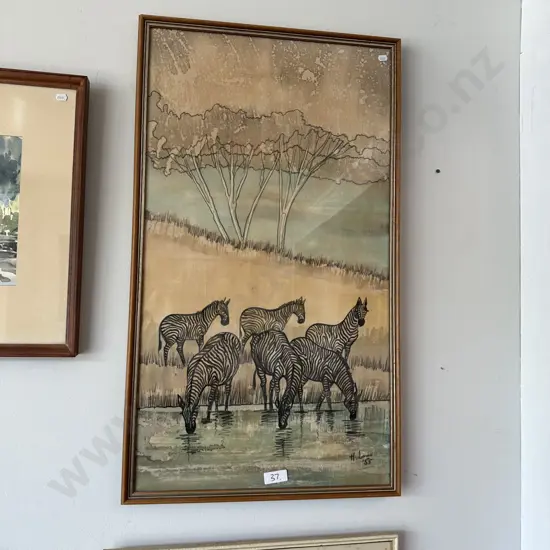 Original Zebra picture signed