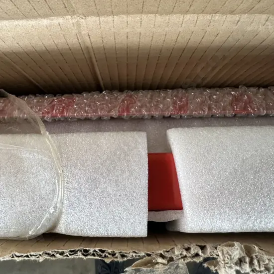 New boxed red cafe table