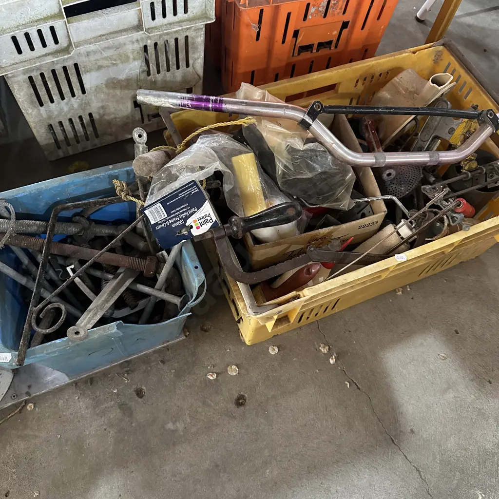 Large bay lot including skateboard, weights and gun case. (2 Photos) Image 1++