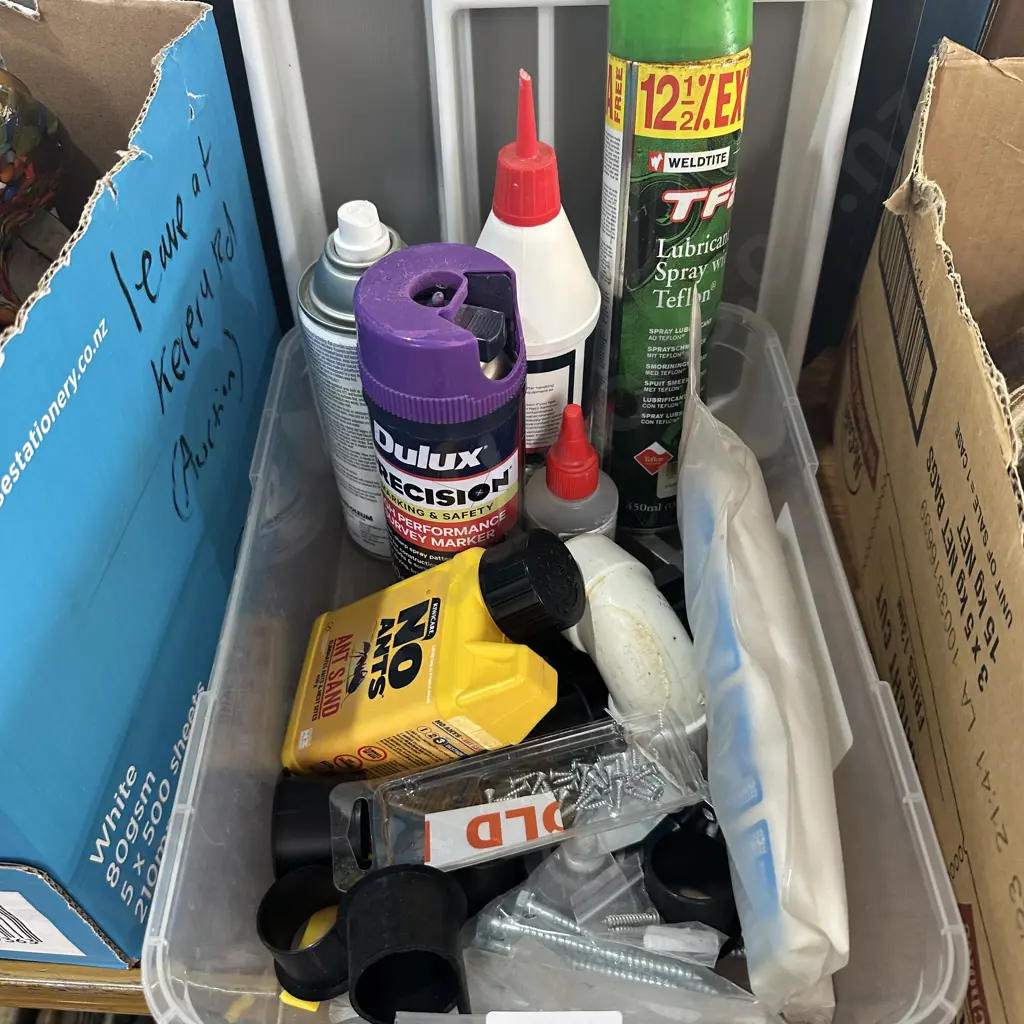 Trays, ant killer and spray cans etc. Image 1++