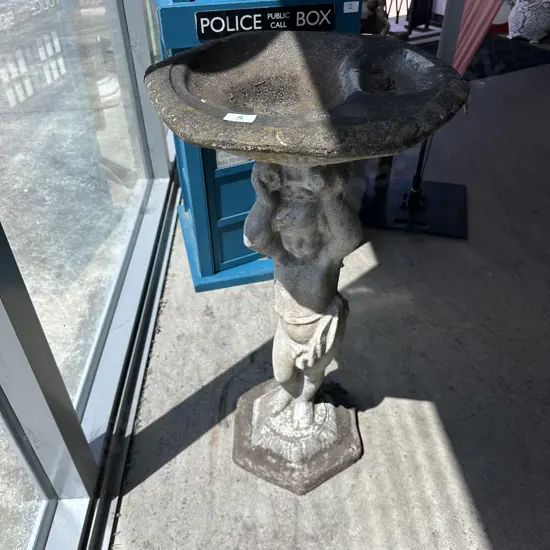 Early concrete 2pc birdbath 860mm