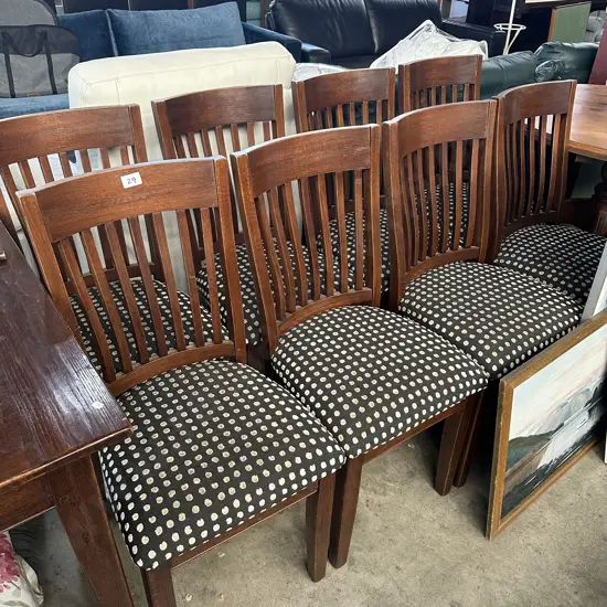 The 8 matching Oak chairs