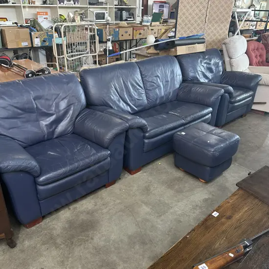 4pc leather lounge suite